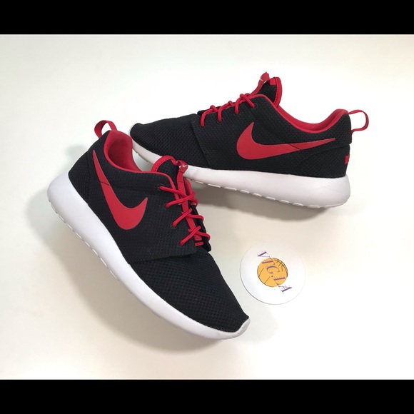 nike roshe men red and black